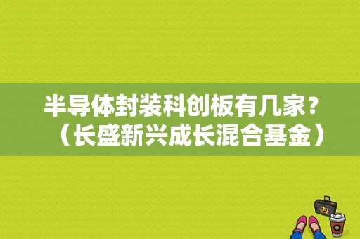 半导体封装科创板有几家？（长盛新兴成长混合基金）
