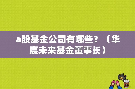 a股基金公司有哪些？（华宸未来基金董事长）